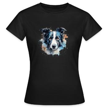 Border Collie - T-shirt Femme - noir - Devant - AI Model Female 172 dark (172cm)