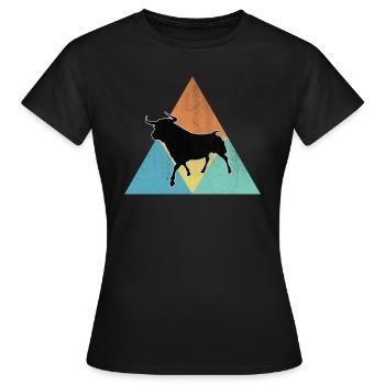 Stier - Frauen T-Shirt - Schwarz - Vorne - AI Model Female 172 dark (172cm)