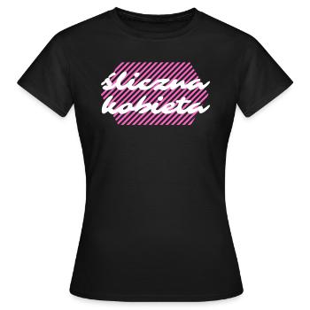 Beautiful woman, Polish language, compliment - Women's T-Shirt - black - Front - AI Model Female 172 dark (172cm)