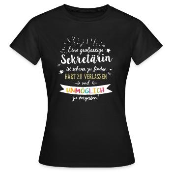 Großartige Sekretärin Spruch Abschied Geschenk - Frauen T-Shirt - Schwarz - Vorne - AI Model Female 172 dark (172cm)