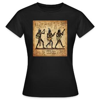 lustige ägyptische Hieroglyphenmusikband Rockgitarre - Frauen T-Shirt - Schwarz - Vorne - AI Model Female 172 dark (172cm)