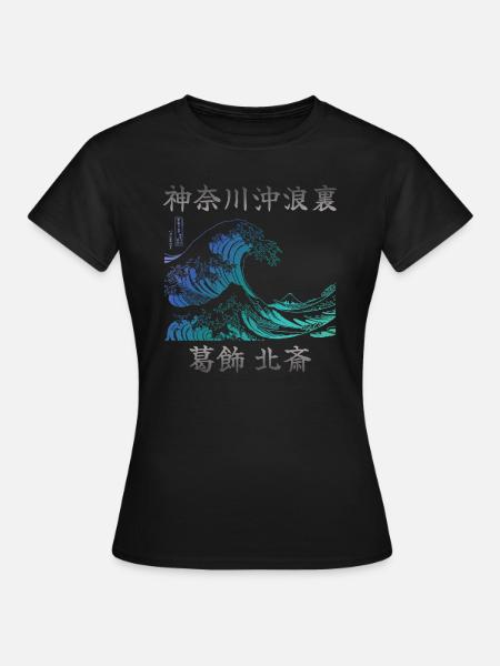 Japan Vintage Kanagawa 80er Ästhetik - Frauen T-Shirt - Schwarz