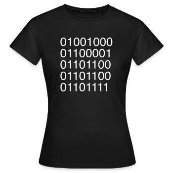 Informaticien code ASCII binaire - T-shirt Femme - noir - Devant - AI Model Female 172 dark (172cm)