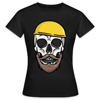 Crafts Safety helmet Skull Construction site work Job - Women's T-Shirt - black - Front - AI Model Female 172 dark (172cm)