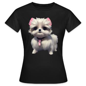 Malteser Hund - Malteser - Women's T-Shirt - black - Front - AI Model Female 172 dark (172cm)
