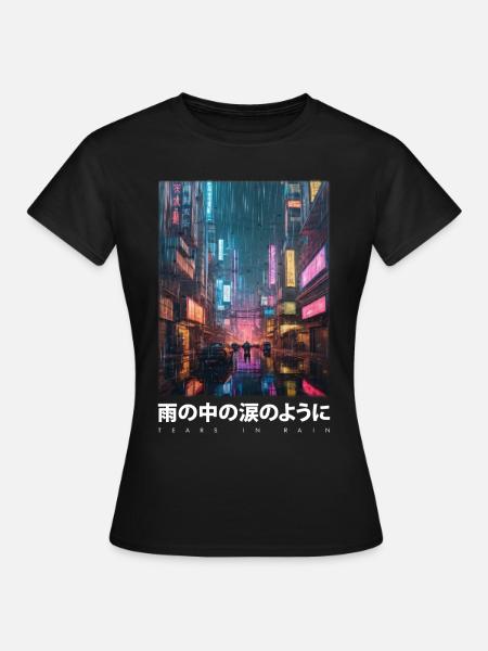 Tears In Rain Cyberpunk T-Shirt - Frauen T-Shirt - Schwarz