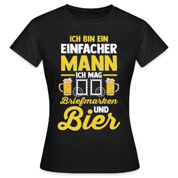 Philatelie Briefmarkensammlung Briefmarkensammler - Frauen T-Shirt - Schwarz - Vorne - AI Model Female 172 dark (172cm)
