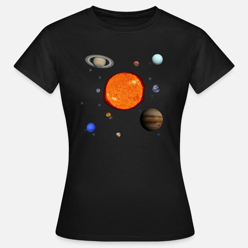 Our Solar Sytem with Pluto! - Women's T-Shirt - black