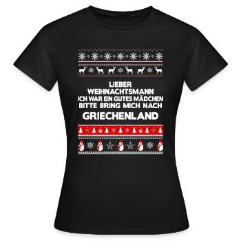 Weihnachten Griechenland - Frauen T-Shirt - Schwarz - Vorne - AI Model Female 172 dark (172cm)
