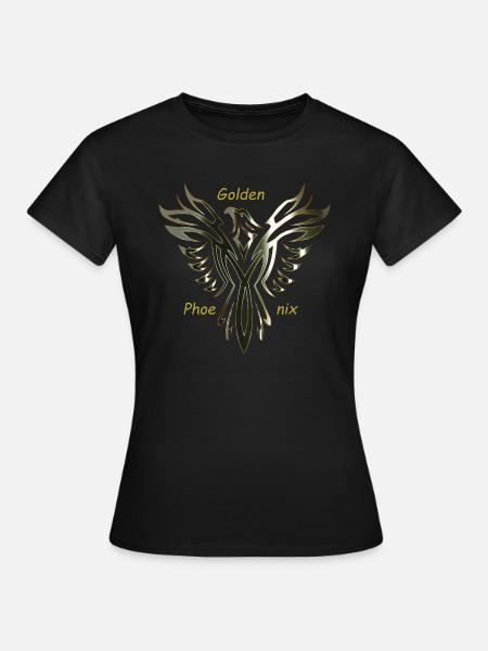 Golden Phoenix - Frauen T-Shirt - Schwarz