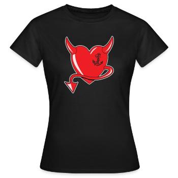 Cœur Rouge - Cœur du Diable - Cœur du Diable - Cadeau - T-shirt Femme - noir - Devant - AI Model Female 172 dark (172cm)