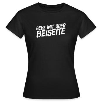 auf welcher Seite stehst du? - Frauen T-Shirt - Schwarz - Vorne - AI Model Female 172 dark (172cm)