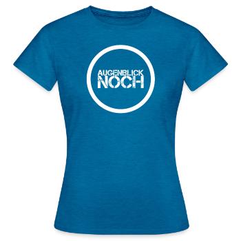 einen Augenblick noch - Frauen T-Shirt - Antikblaues Saphir meliert - Vorne - AI Model Female 172 dark (172cm)