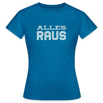 geht raus - Frauen T-Shirt - Antikblaues Saphir meliert - Vorne - AI Model Female 172 dark (172cm)