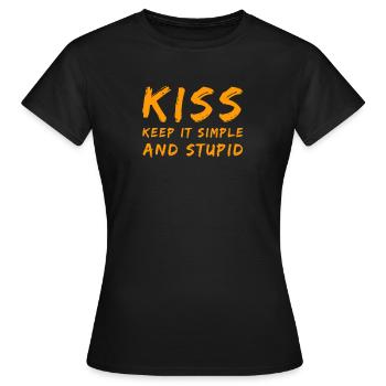KISS - Frauen T-Shirt - Schwarz - Vorne - AI Model Female 172 dark (172cm)