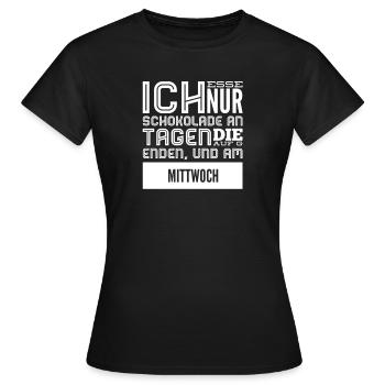 ich stehe auf Schokolade - Frauen T-Shirt - Schwarz - Vorne - AI Model Female 172 dark (172cm)
