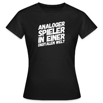 analoger Spieler - Frauen T-Shirt - Schwarz - Vorne - AI Model Female 172 dark (172cm)