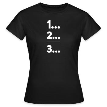 Premier, deuxième, troisième - T-shirt Femme - noir - Devant - AI Model Female 172 dark (172cm)