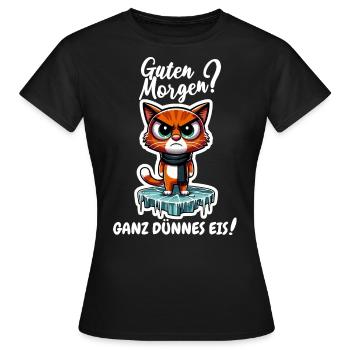 Bonjour? Glace très mince ! - T-shirt Femme - noir - Devant - AI Model Female 172 dark (172cm)