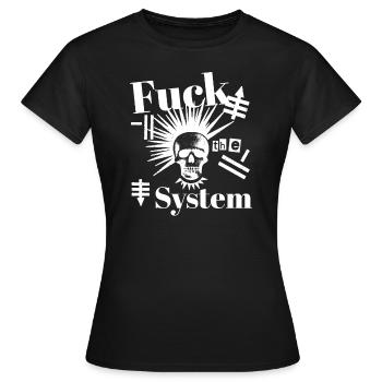 Fuck le système - T-shirt Femme - noir - Devant - AI Model Female 172 dark (172cm)