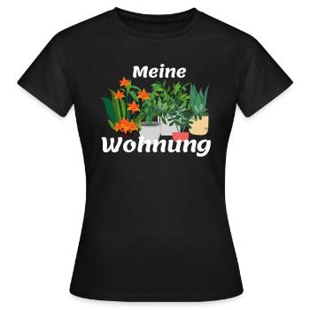 Pflanzen Wohnung Wald Grün Photosynthese O2 - Frauen T-Shirt - Schwarz - Vorne - AI Model Female 172 dark (172cm)