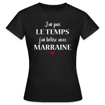 bêtise avec marraine - T-shirt Femme - noir - Devant - AI Model Female 172 dark (172cm)