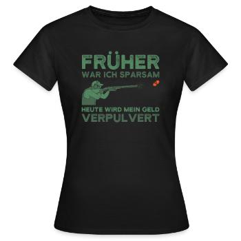 Tontaubenschießen Wurfscheiben Schiessen - Frauen T-Shirt - Schwarz - Vorne - AI Model Female 172 dark (172cm)
