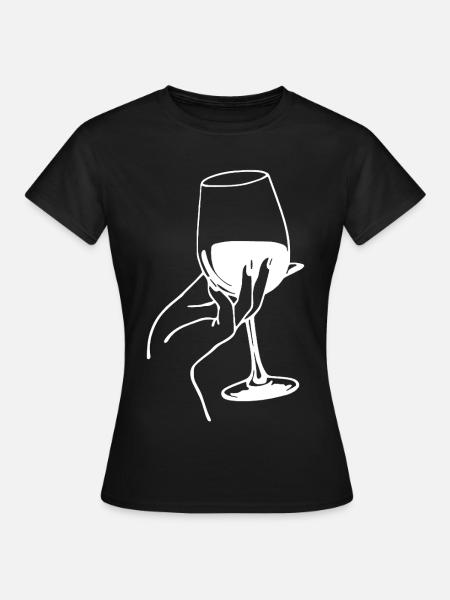 Weißwein-Liebhaber - Frauen T-Shirt - Schwarz