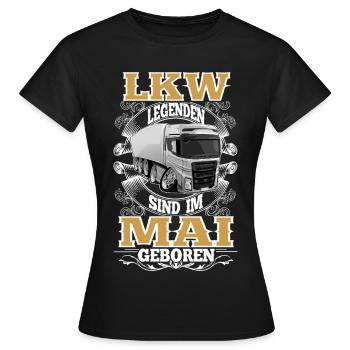 Anniversaire du chauffeur routier : mai - T-shirt Femme - noir - Devant - AI Model Female 172 dark (172cm)
