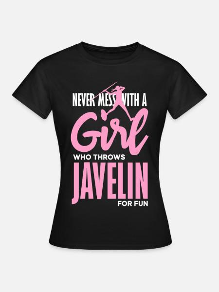 Speerwerferin mit Spaß-Statement - Frauen T-Shirt - Schwarz