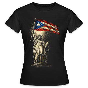 Puerto Rico Boricua - Frauen T-Shirt - Schwarz - Vorne - AI Model Female 172 dark (172cm)
