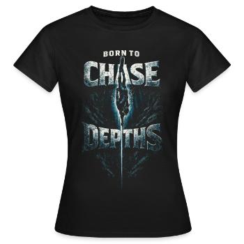 Freediving Freediving Chase Depths - Women's T-Shirt - black - Front - AI Model Female 172 dark (172cm)