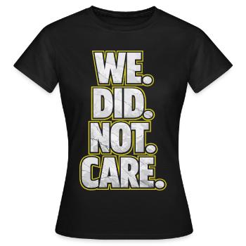 On ne nous souciait pas du design rétro qui s’impose - T-shirt Femme - noir - Devant - AI Model Female 172 dark (172cm)