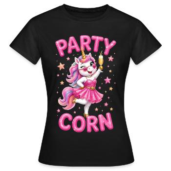 Partying Mallorca Celebrating Unicorn Partycorn - Women's T-Shirt - black - Front - AI Model Female 172 dark (172cm)