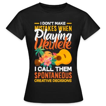 Funny Ukulele Designs and Sayings - Women's T-Shirt - black - Front - AI Model Female 172 dark (172cm)