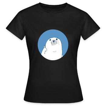 Phobe marin Pouces Hauts Mer Lion De Mer Drôle - T-shirt Femme - noir - Devant - AI Model Female 172 dark (172cm)