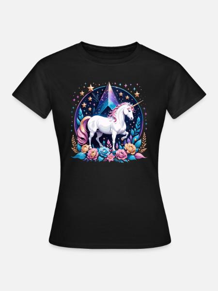 Einhorn - Frauen T-Shirt - Schwarz