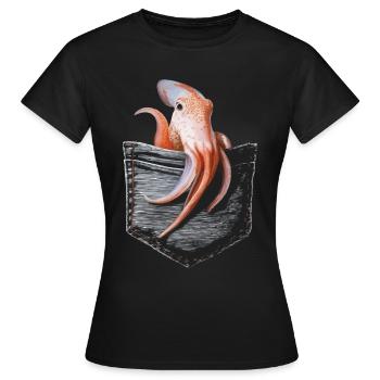 Tintenfisch - Frauen T-Shirt - Schwarz - Vorne - AI Model Female 172 dark (172cm)