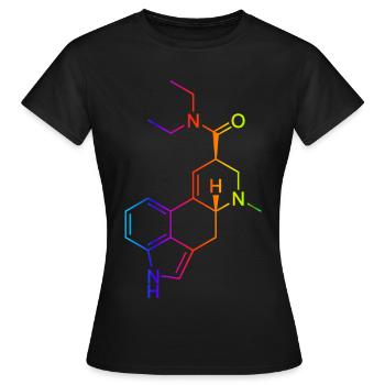 LSD Molécule Coloré - T-shirt Femme - noir - Devant - AI Model Female 172 dark (172cm)