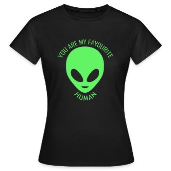 Ausländer. Liebe Aliens. Du bist mein Lieblingsmensch. - Frauen T-Shirt - Schwarz - Vorne - AI Model Female 172 dark (172cm)