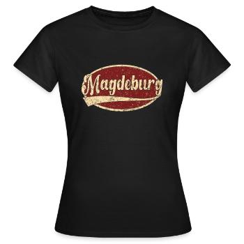 Magdeburg Retro Tshirt cadeau - T-shirt Femme - noir - Devant - AI Model Female 172 dark (172cm)