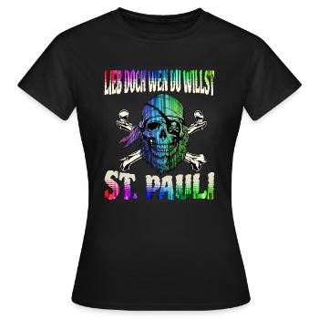 St. Pauli Hambourg Fanartikel St. Pauli - T-shirt Femme - noir - Devant - AI Model Female 172 dark (172cm)