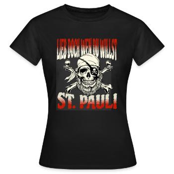 St. Pauli Hambourg Fanartikel St. Pauli - T-shirt Femme - noir - Devant - AI Model Female 172 dark (172cm)