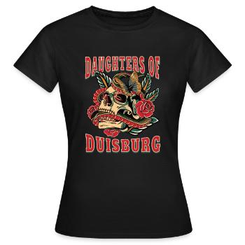 Duisburg Power-Frau daughters of Duisburg Retro - Frauen T-Shirt - Schwarz - Vorne - AI Model Female 172 dark (172cm)
