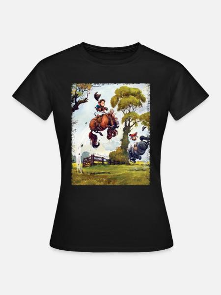 PonyRodeo Thelwell Cartoon - Women's T-Shirt - black