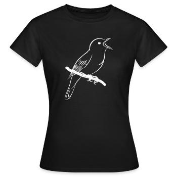 singing nightingale / singing bird - Women's T-Shirt - black - Front - AI Model Female 172 dark (172cm)