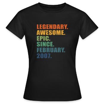 16e anniversaire, février 2007, 16e anniversaire - T-shirt Femme - noir - Devant - AI Model Female 172 dark (172cm)