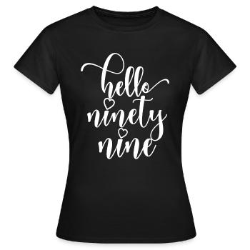 Bonjour Quatre-vingt-dix-neuf mignons anniversaire de 99 ans - T-shirt Femme - noir - Devant - AI Model Female 172 dark (172cm)