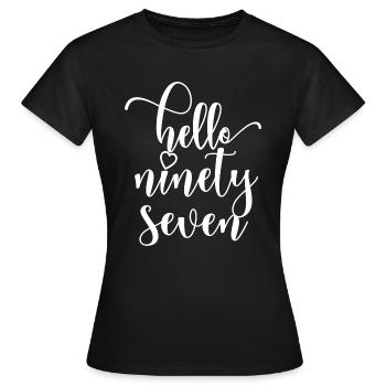 Bonjour Quatre-vingt-dix-sept mignons anniversaire de 97 ans - T-shirt Femme - noir - Devant - AI Model Female 172 dark (172cm)