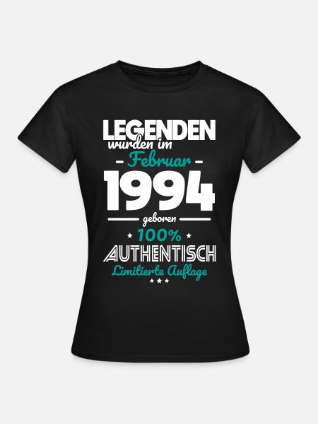 30. Geburtstag - Legenden wurden im Februar 1994 - Frauen T-Shirt - Schwarz